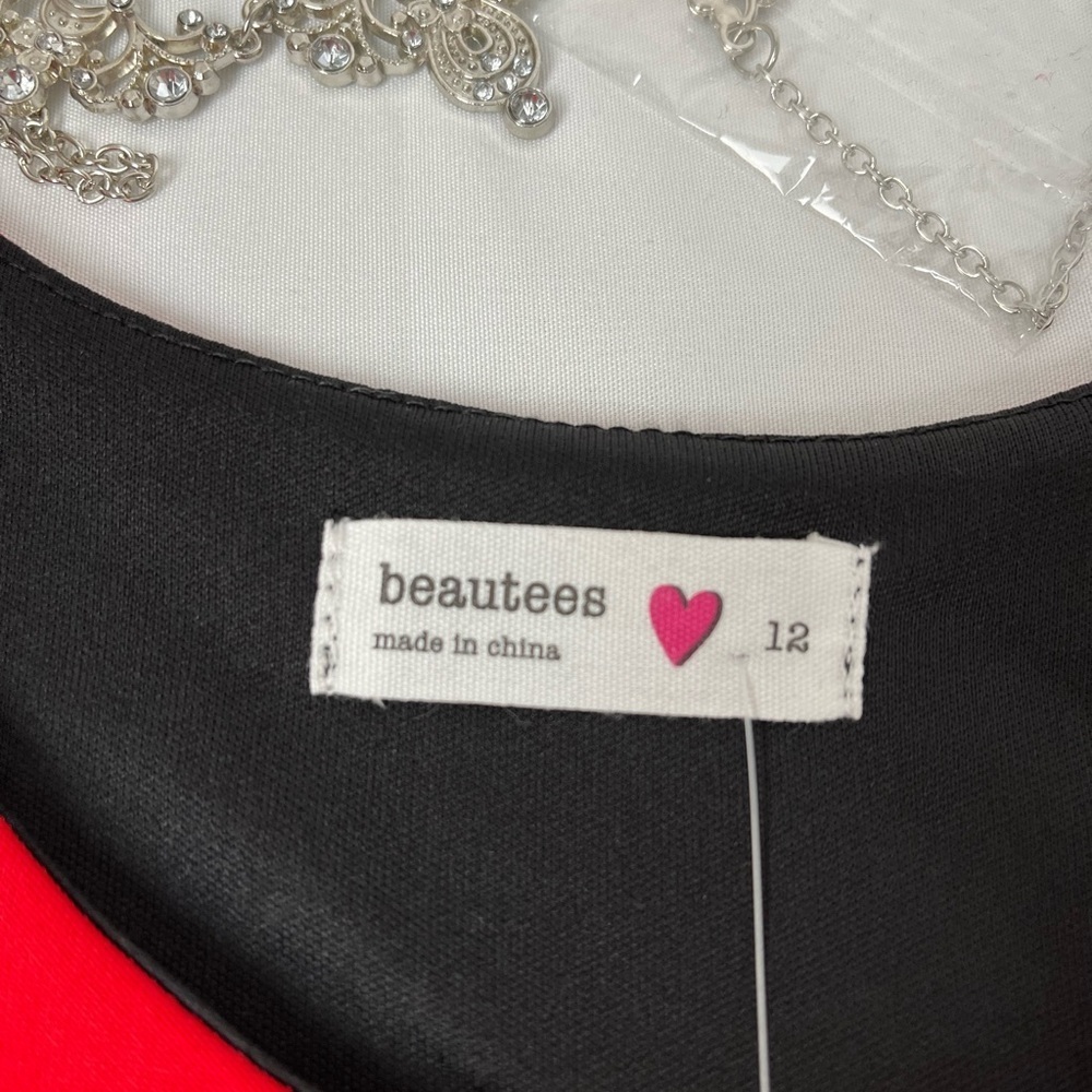 Beautee's Holiday Big Girls 3-Pc Velvet Shrug Dress w/Necklace (NEW) - Picture 7 of 16